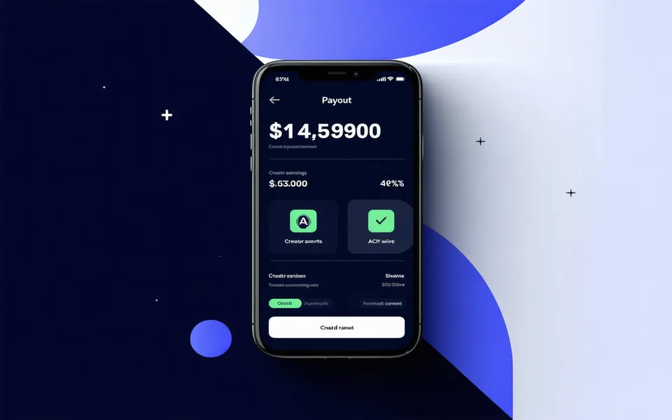 Clean fintech payout confirmation screen showing tournament prize disbursement with ACH and PayPal options